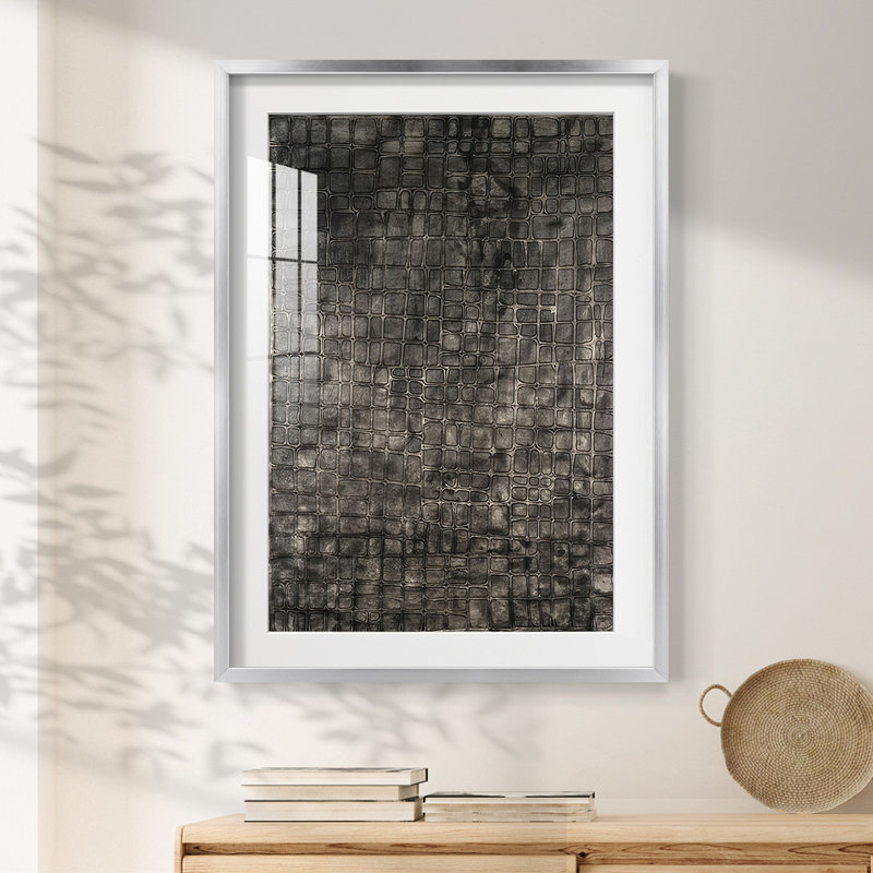 Lattice Lustre II - impression encadrée, H 25,5 po x l 17,5 po, Argent argent