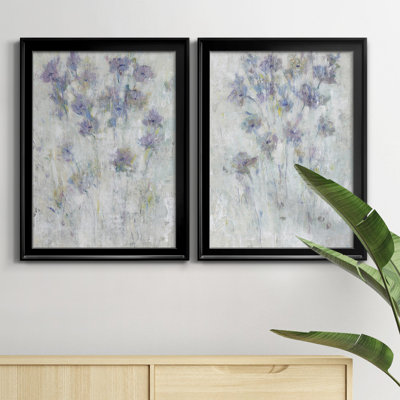 Lavande florale Fresco I - ensemble de 2 peintures sur toile encadrées