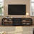 78.7" TV Stand With Arched Glass Doors And Shelves, Mid-century Modern TV Cabinet for TVs Up to 100"-1614388828