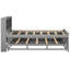 Lit simple gris avec rangement, abris et lit gigogne