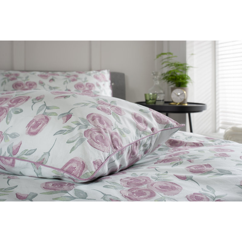 Cotton Floral Duvet Cover Set with Pillowcases Included, Single - 1 Standard Pillowcase