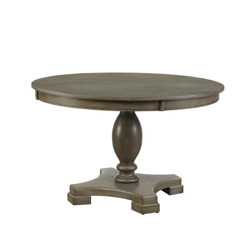 Table de salle à manger grise ronde en chêne
