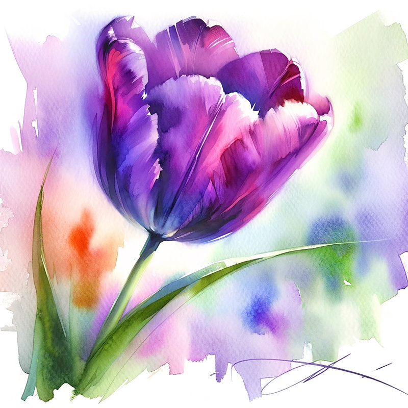Impression sur toile Radiant Tulip Blossom, H 12 po x l 12 po x P 1 po