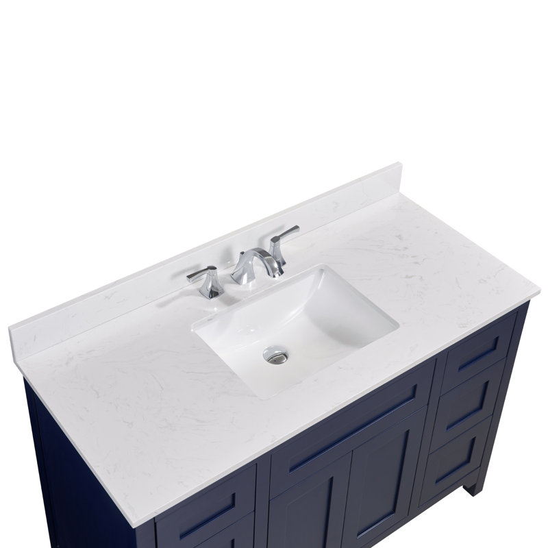 Jazz White Composite Stone Vanity Top with Sink