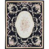 Hand-Knotted High-Quality Black and Gold Area Rug