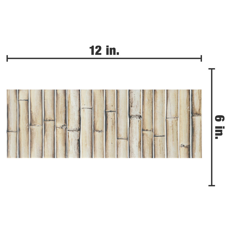 Bamboo 5.88'' W x 11.88'' L Tile, Sandy White