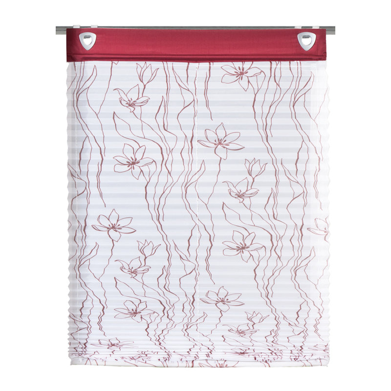 Sheer Pleated Shade, 80cm W x 140cm L, Bordeaux