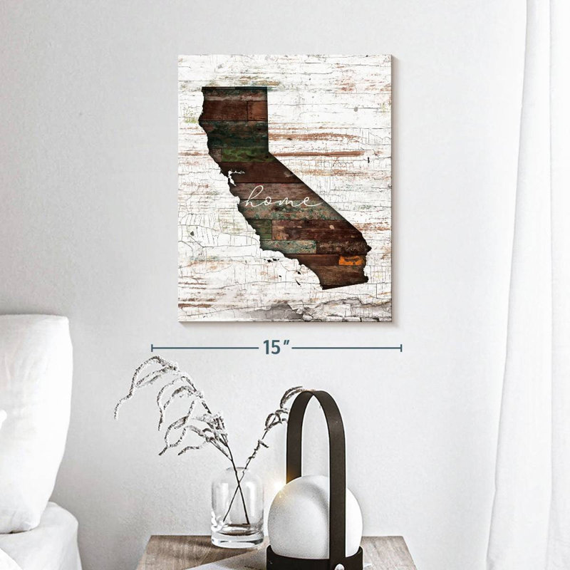 «California Map California Home Map», reproduction sur toile, L 15 po x H 12 po