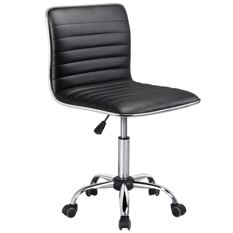 Low Back Armless Office Chair, Black
