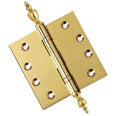 4" H x 4" W Solid Brass Ball Bearing Single Butt Door Hinge