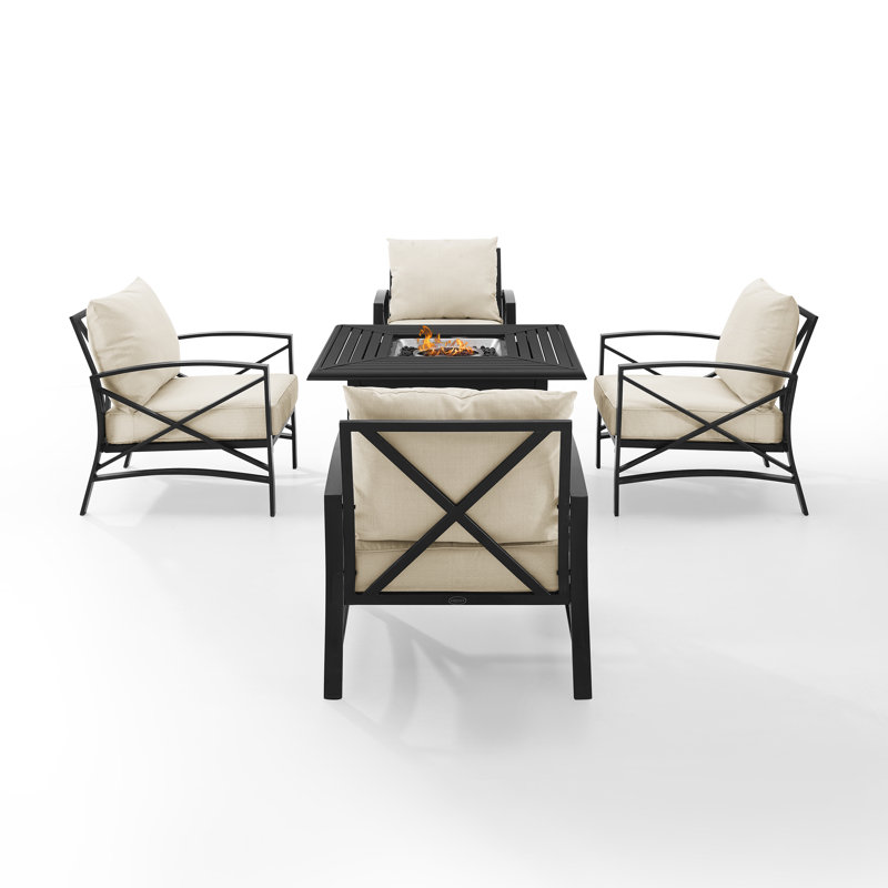 Arleon 4 - Person Patio Conversation Set with Cushions, Oatmeal