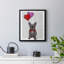 Bouledogue français et ballons sur toile de qualité supérieure - prêts à être accrochés-1268327796-1268327797