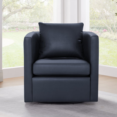 Fauteuil demi-tonneau pivotant en similicuir