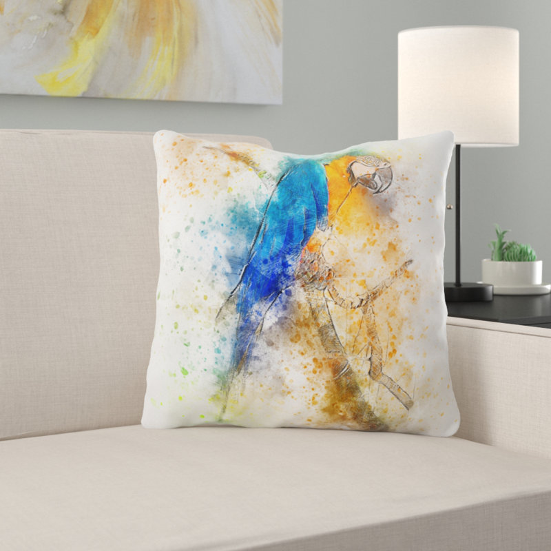 Coussin oiseau Washam, Microsuède, Intérieur