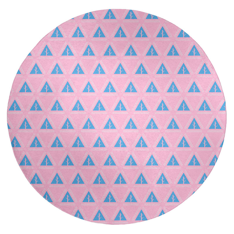 Chenille Geometric Indoor Rug, Round 5'