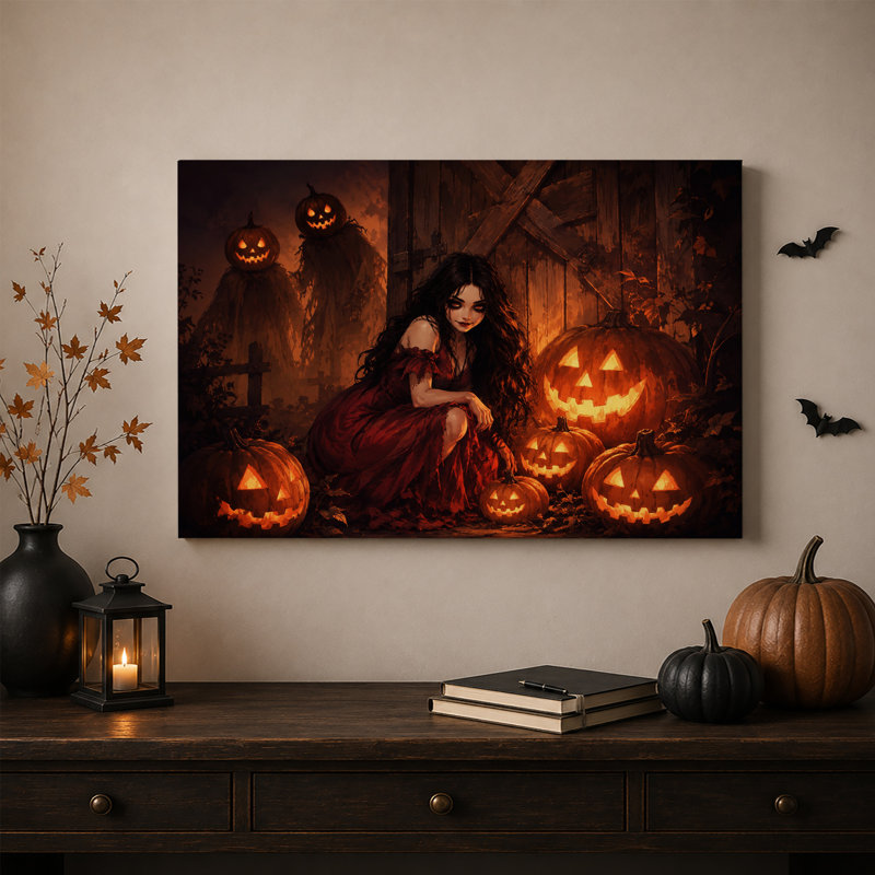 Art mural sur toile d'Halloween, H 24 po x l 36 po