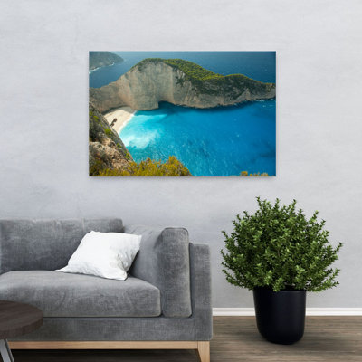 Vue aérienne de l'épave de la baie de Zakynthos, îles Ioniennes, Grèce, art contemporain
