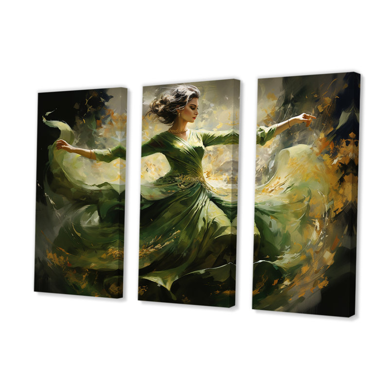 Dance Kathak Chronicles II - ensemble de salon de danse Wall Art, H 40 po x l 60 po