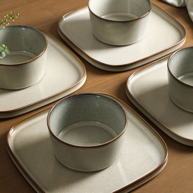 Stone Lain Cairo 24-Piece Dinnerware Set Stoneware, Grey