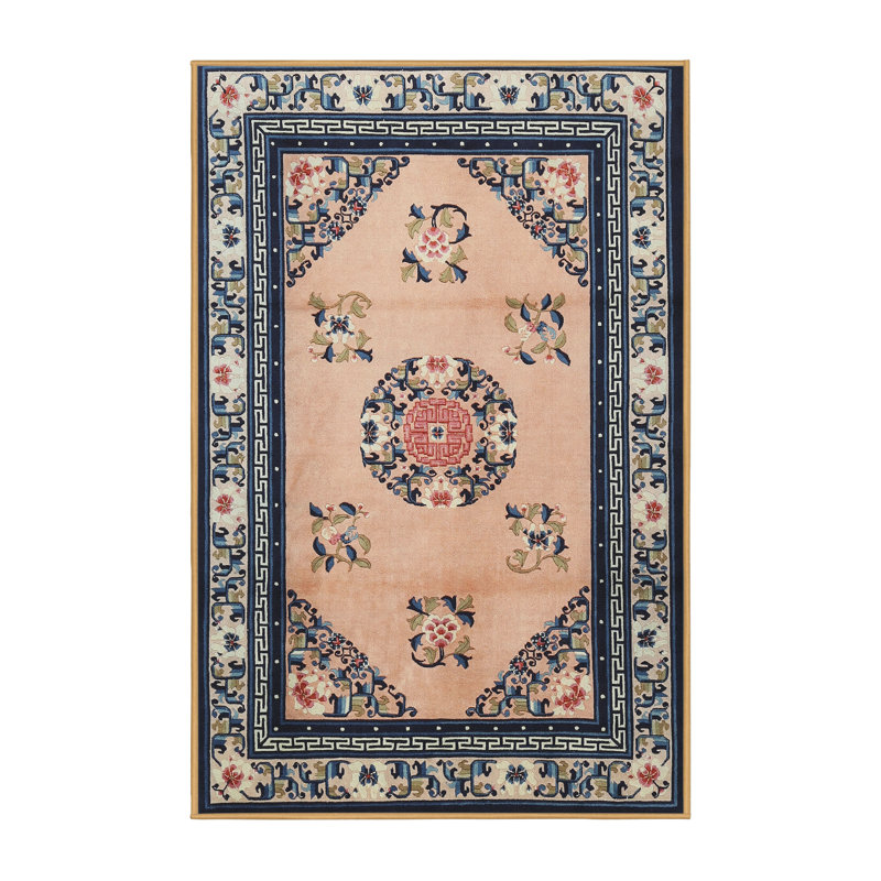 Tapis traditionnel bleu / beige Fusaro, Rectangle 3 pi x 5 pi