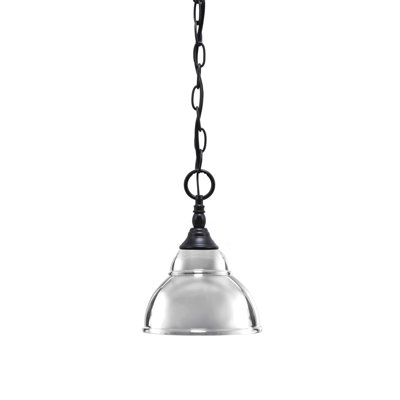 Chain Hung Mini Pendant With 7" Double Bubble Metal Shade