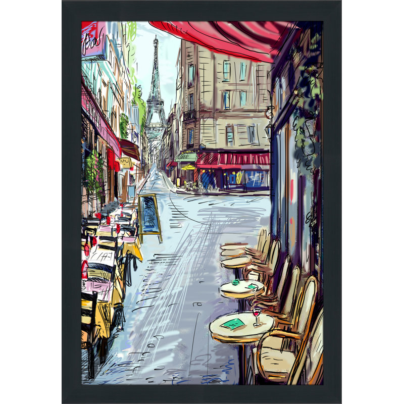 « restaurants to eiffel », impression encadrée, H 51,5 po x l 35,5 po x P 0,75 po