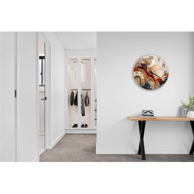 Horloge murale en verre trempé beige