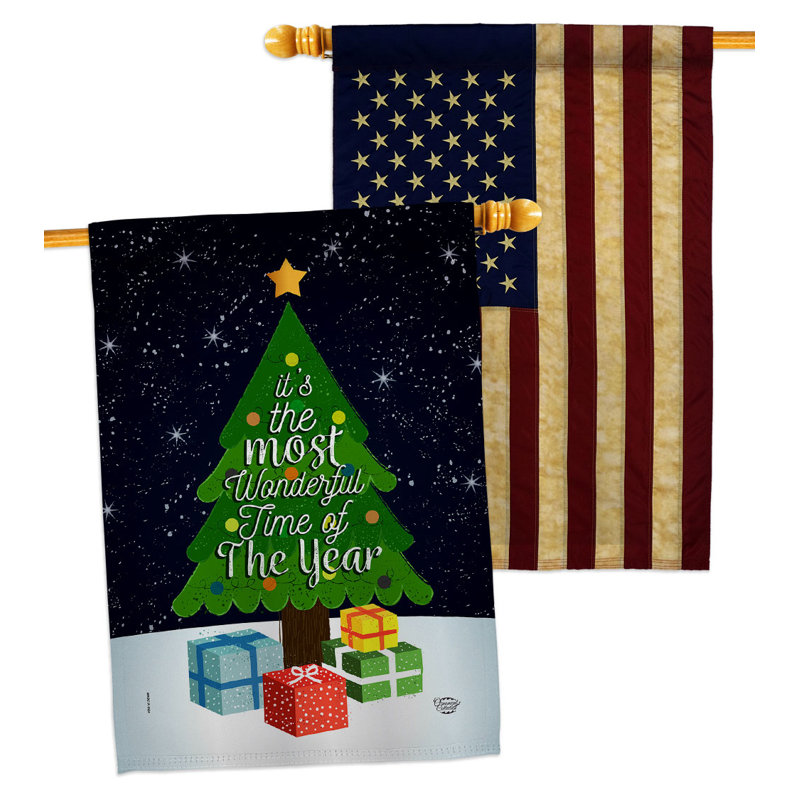 Drapeau de maison 40 po x 28 po en polyester Wonderful Time of Year