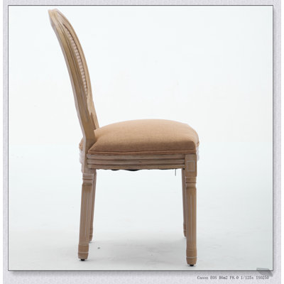 Ensemble de 2 chaises de salle à manger à dossier en rotin de style français avec cadre en bois franc