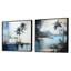 Ensemble de 2 collages de palmiers tropicaux - bleu et gris-204219454-204219397