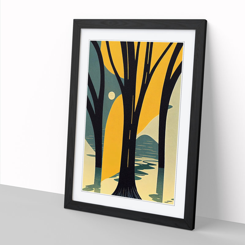 Mid Century Forest - Wall Art, 34cm H x 25cm W x 2cm D, Oak