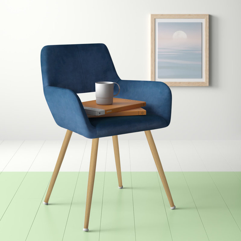 Fauteuil en velours 22 po Andress, Cactus, Chêne