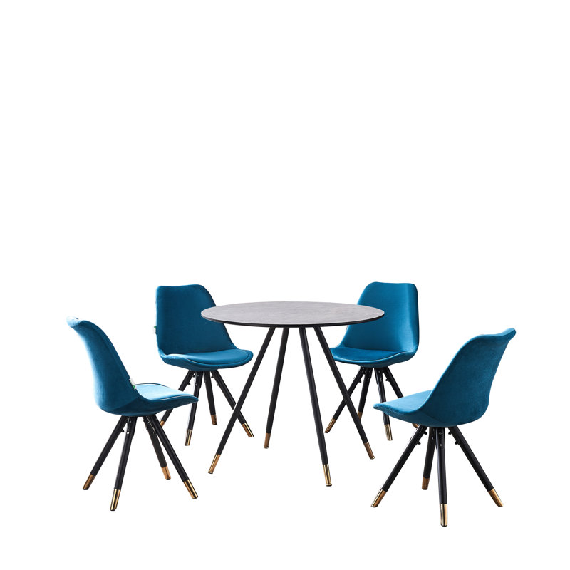 4 - Person Dining Set, Grey, Blue