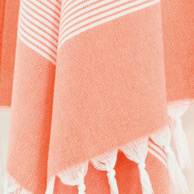 Turkish Cotton Ultra Light Beach Towel, Peach