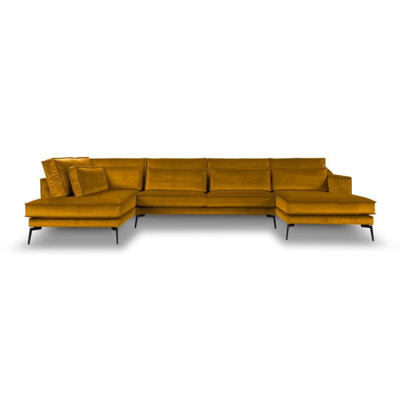 Avryn 6 Seater Large Sectional, Gold