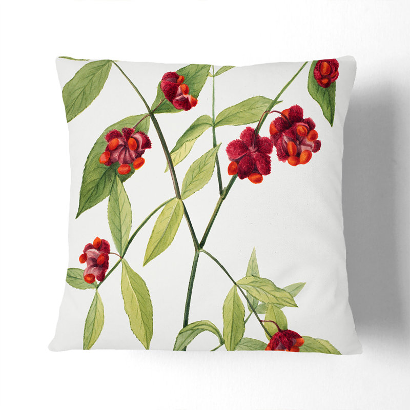 Strawberry Bush Square Throw Cushion, 55cm H x 55cm W x 20cm D