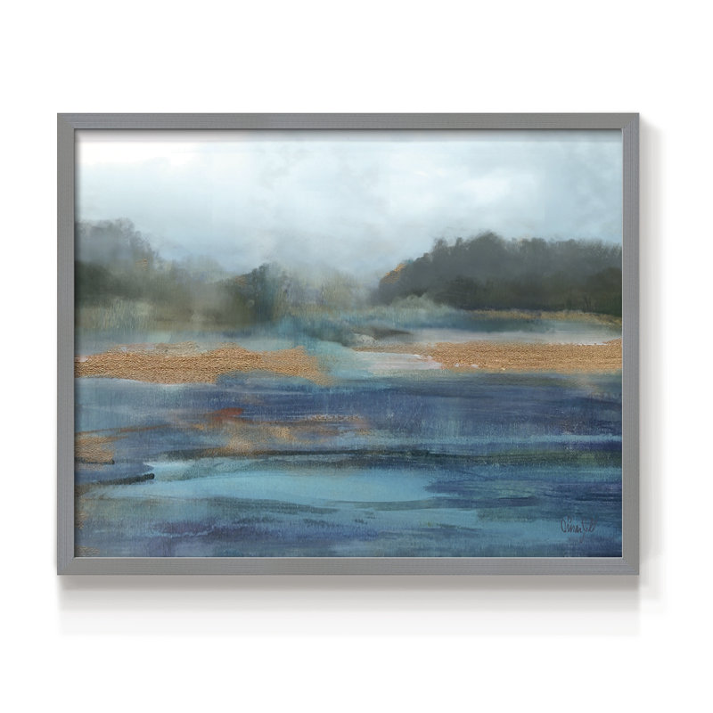 Cold Spring -Framed Print - Restickable, Grey, 16" H x 20" W
