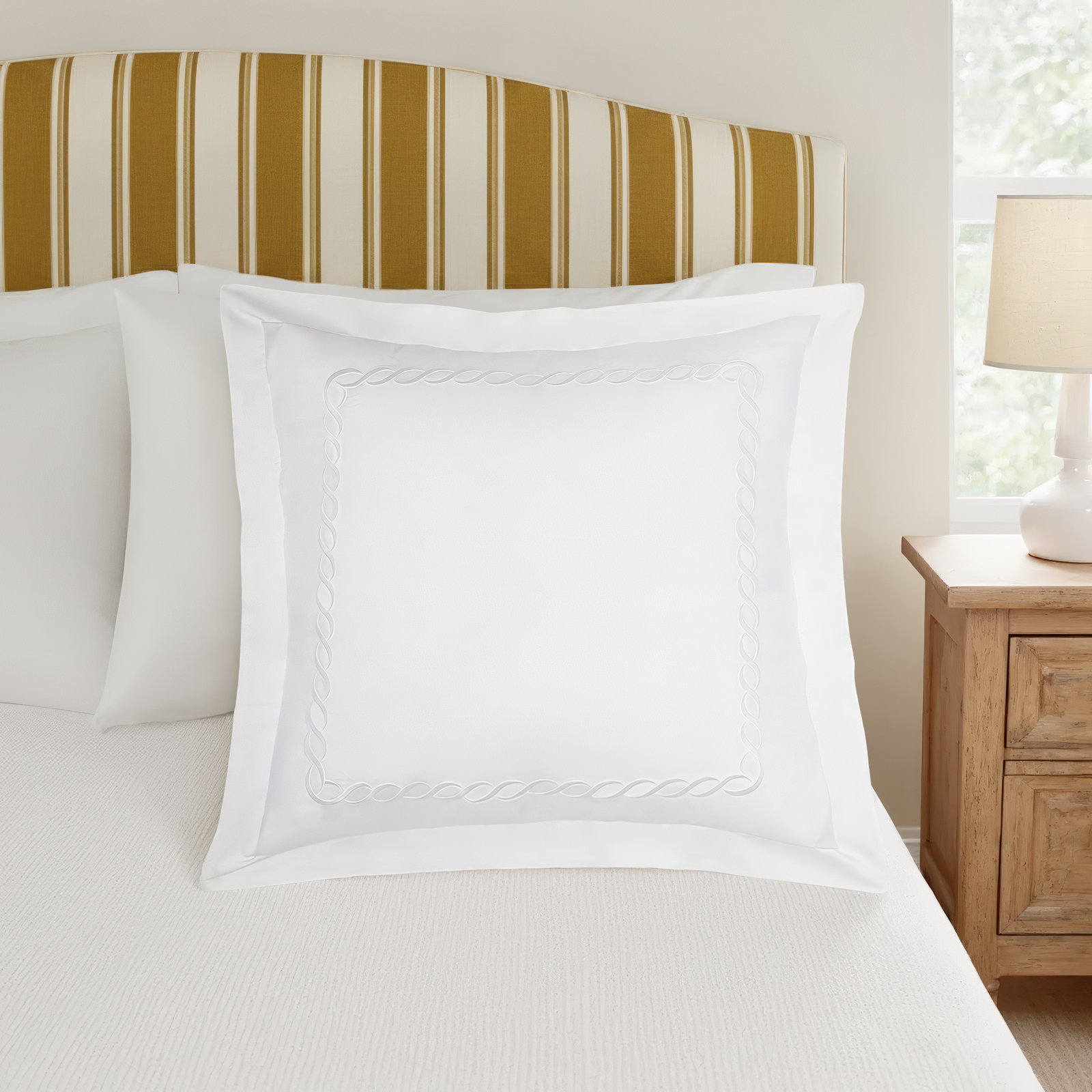 Lisbeth Classic Cotton Blend Sham, Euro, White
