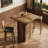 27.6" Square Bar Table, Wooden Cocktail Table with 3-Tier Hidden Storage and Sliding Doors