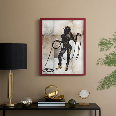 Cowgirl III, reproduction encadrée - bois massif