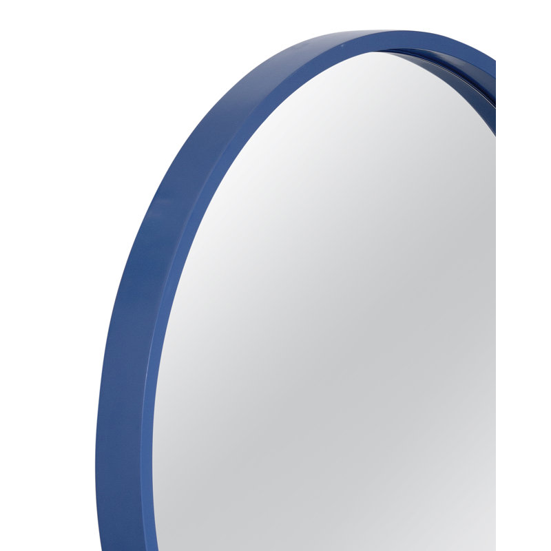 Miroir mural rond Lyra - cadre en résine bleu marine, décor moderne