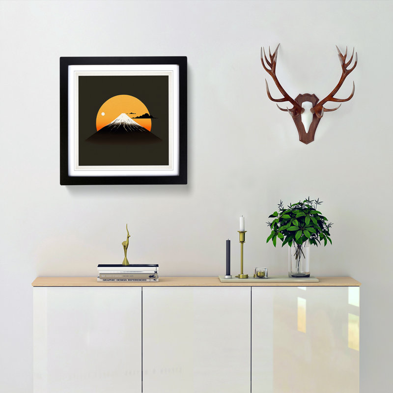 Mount Fuji Minimalism - Framed Print, Black