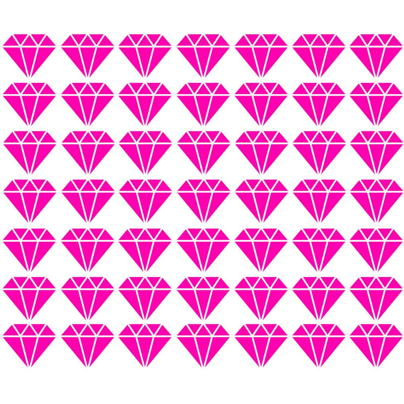 Décalcomanie murale Diamond, Rose vif