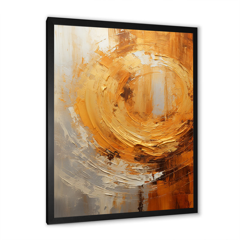 Golden Gyre Spiral I - Abstract Spirals, impression sur toile_106089, H 32 po x l 16 po x P 1 po, Cadre photo noir