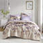 Édredon simple à motif floral avec draps de lit taupe, édredon dans un sac, 1 taie décorative, drap plat, taie d'oreiller ajustée, imprimé en microfibre, drap à motif de losanges, rembourrage, lavable et microfibre brossée,