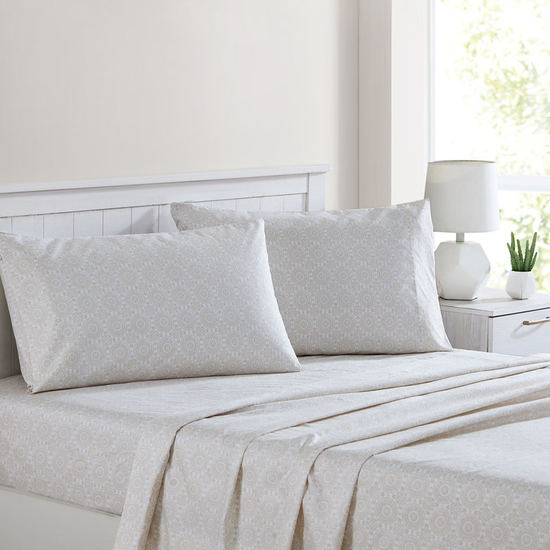 Ensemble de draps en microfibre 4 pièces Modern, King Sheet Set with 2 Pillowcases, Abella / géométrique