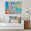 Encre liquide bleue et orange, reproduction sur toile-67381348-67381355