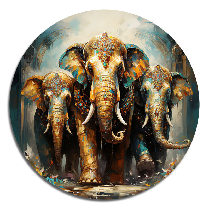 Tomika - People, art rond en métal, H 29 po x l 29 po