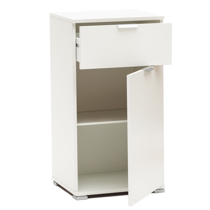 Downe 45cm W Manufactured Wood Bedside Table, White