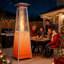 Chauffe-terrasse d'extérieur au propane 48 000 BTU avec roulettes, cadre en fer thermolaqué (lumières DEL)